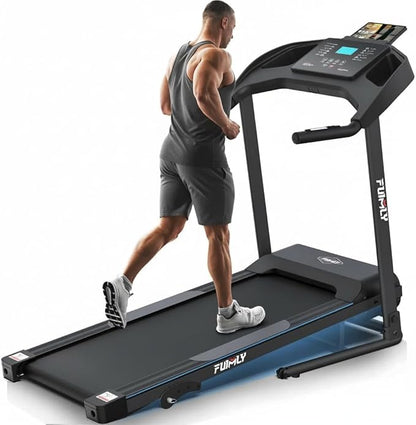 ANCHEER Foldable Treadmill with Sit Up Bench, 2025 Upgrade 3.5HP Portable Treadmills for Home with Incline 350 lbs Capacity, Smart LCD Display Body Fat& Heart Rate, Multifunction Exercise Equipment