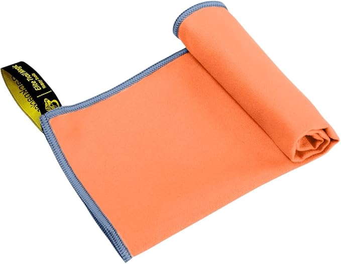 Backpacking Ultralight Quick Dry Microfiber Soft Fast Drying Hand and Face Towel Wash Cloth Camping Yoga Hiking Active Lifestyle Small (Orange, Medium)