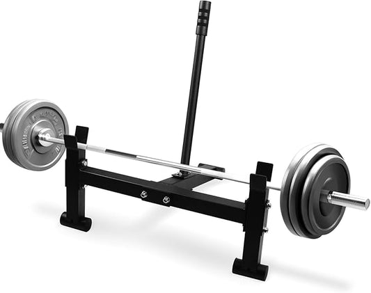 Deadlift Barbell Jack Stand，Anti-Slip Handle Deadlift Stand Home Gym Deadlift Exercises Heavy Duty Barbell Weight Changer Weight Training Equipment, 600lb Capacity(with Slip-Proof Glove)