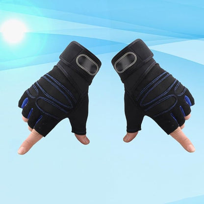 Mikinona Fitness Half-Finger Gloves for Men XL Dark Blue Cycling and Weight Lifting Gloves with Wrist Support for Fitness Training and Riding