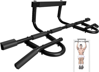 Yes4All Heavy Duty Wall Mounted Pull Up Bar, Over Door Pull Up Bar for Doorway, Multi Grip Chin Up Bar, Sturdy Strength Training Bars & Durable Gym Bar for Home Exercise