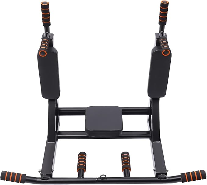 Wall Mounted Pull Up Bar, Multifunctional Chin Up Dip Station for Indoor Home Gym, Training Equipment Fitness Dip Stand Supports to 440 Lbs, Heavy Duty Multi-Grip Chin Up Bar for Full-Body Workouts
