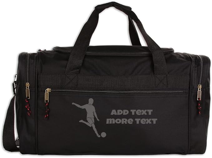 Personalized Sport Deluxe Duffel Bag With Custom Name & Text - Soccer