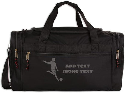 Personalized Sport Deluxe Duffel Bag With Custom Name & Text - Soccer