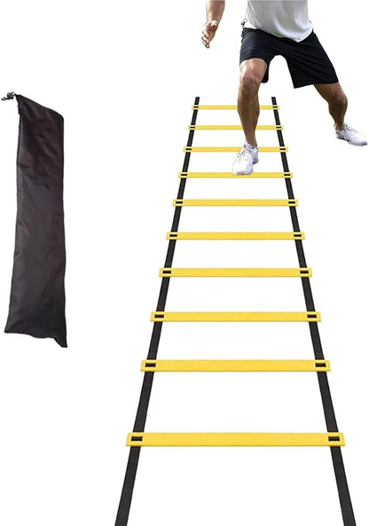 Agility Ladders - Football Ladder Speed Training, Footwork Workout Equipment with Storage Bag, Soccer, Basketball, Tennis, Hockey, Badminton | Youth & Adult Training, Portable, Easy Setup, Sports