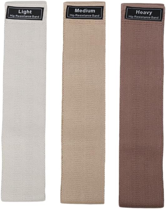 Hip Resistance Bands Set, 3 Resistance Levels - Light, Medium, Heavy, with Carry Pouch
