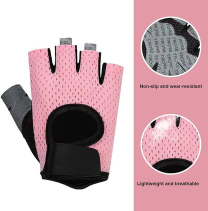 INOGIH Lightweight and Breathable Fingerless-Gym-Gloves for Women - Exercise-Crossfit-Training Gloves for Workout