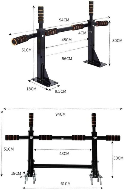 Wall-Mounted Pull-Up Bar for Home Gym - Non-Slip Muscle Strength Training Equipment with Sandbags Hanger for Indoor Power Workouts,White
