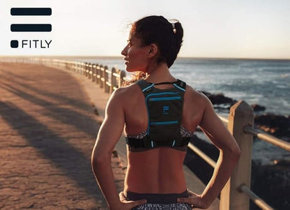 FITLY Minimalist Running Pack - Fitness Backpack Phone Holder, Storage, Thoracic Belt - Carry Personal Items - Running Gear for Men & Women - Lightweight Hydration Water Backpack