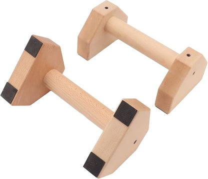 PowerBars, Push Up Stand, Wooden Parallettes Push Up Bars, Joint-Friendly Beech Wood Calisthenics Equipment for Home Durable Handstand Trainer Push Up Handles(25CM)