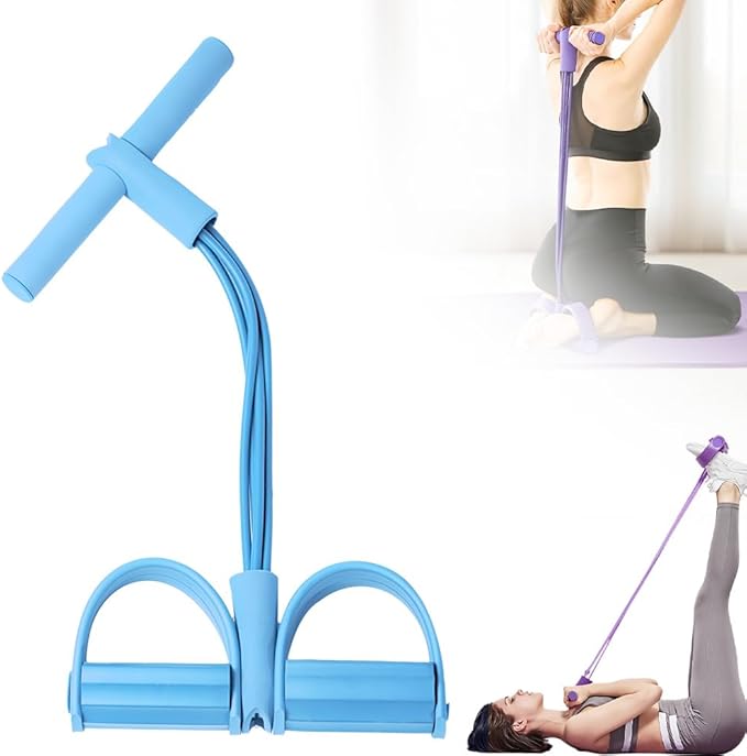 Yoga Sports Crunches Elastic Pull Rope, Pedal Resistance Bands with Handles, Multifunction Elastic Yoga Resistance Band, Home Exercise Equipment for Legs, Arms, Core Training