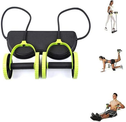 Ab Roller Wheel with Resistance Bands & Knee Pad – Core Abdominal Trainer for Home or Gym Workouts – Sculpt Abs, Slim Waist, Tone Arms, Chest, and Core – Adjustable Fitness Equipment for Men & Women