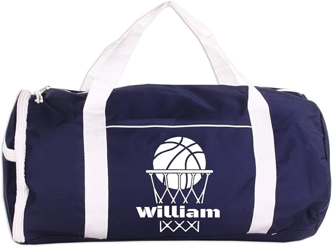 Personalized Sport/Gym Roll Duffel Bag - Basketball