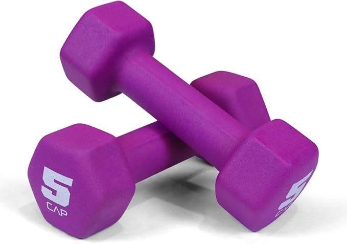 WF Athletic Supply Vibrant Multiple Color Hex Shaped Neoprene Dumbbells/Hand Weights with Non-Slip Grip for Home Gym Equipment Workouts Strength Training Free Weights - Sold in Pairs
