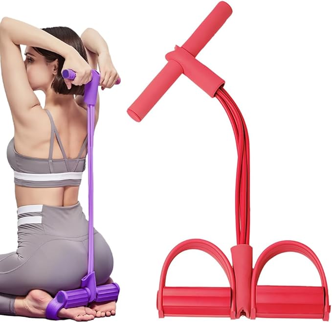 Yoga Sports Crunches Elastic Pull Rope, Pedal Resistance Bands with Handles, Multifunction Elastic Yoga Resistance Band, Home Exercise Equipment for Legs, Arms, Core Training