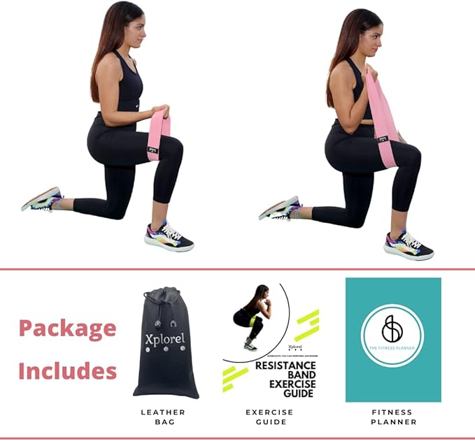 Resistance Bands w/Carrying Bag, Workout Book & Fitness Planner for Working Out-Heavy Duty Strength Training Bands Set w/ 5 Resistance Levels-Stretch Bands for Physical Therapy