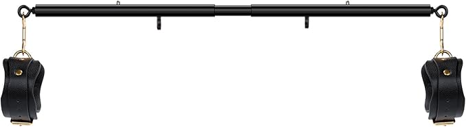 Heavy Duty Stainless Steel Expandable Spreader Bar with 2pcs PU Adjustable Straps, Sports Aid Training Fitness Gear Pilates Aid Kit,Home Indoor Sports Yoga Set