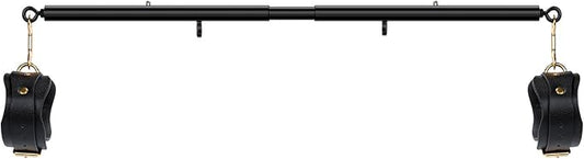 Heavy Duty Stainless Steel Expandable Spreader Bar with 2pcs PU Adjustable Straps, Sports Aid Training Fitness Gear Pilates Aid Kit,Home Indoor Sports Yoga Set