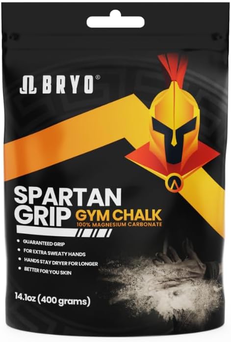 BRYO Spartan Grip Loose Chalk Bag Refill - 14.1oz - Premium Sports Chalk for Enhanced Grip - Ideal for Weightlifting, Climbing, Gymnastics, and More