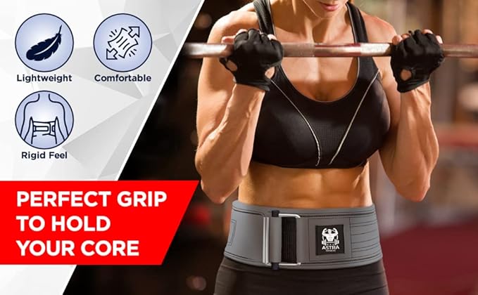 Quick Locking Premium Weight Lifting Belt - Powerlifting, Cross Training for Men and Women - 4 Inch Wider Back Support, 100% Metal Buckle - Professional Fitness, Olympic Lifting, Deadlift