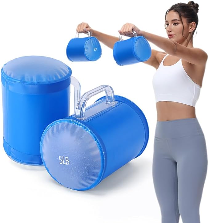 Water Dumbbells,Water Filled Training Dumbbells, Travel Weights Set, Adjustable Weights to 40Lbs,30Lbs,20Lbs,10Lbs,4Lbs Dumbbell Pair,Each 20/15/10/5/2 Lbs, Portable Gym for Strength Training, Fitness and Shaping