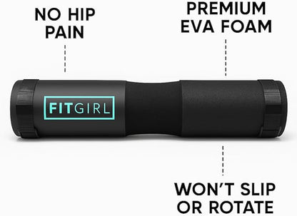 FITGIRL - Squat Pad and Hip Thrust Pad for Leg Day, Barbell Pad Stays in Place Secure, Thick Cushion for Comfortable Squats Lunges Glute Bridges, Olympic Bar and Smith Machine