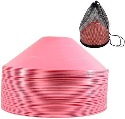 Thicker Disc Cones (Set of 50) Agility Soccer Cones with Carry Bag for Training,Football, Kids, Sports, Field Cone Markers
