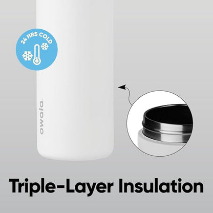 Owala FreeSip Insulated Stainless Steel Water Bottle with Straw, BPA-Free Sports Water Bottle, Great for Travel, 40 Oz, Shy Marshmallow