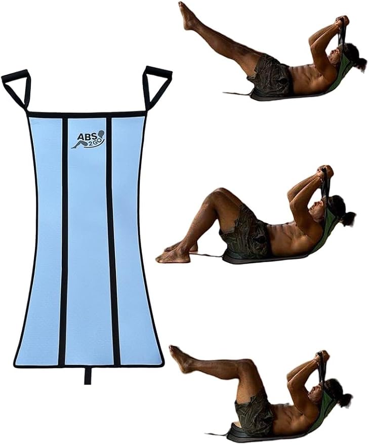 Core and Abs Resistance Trainer with Head, Neck and Back Support, Lightweight & Portable, Home Gym Equipment or Travel Workouts