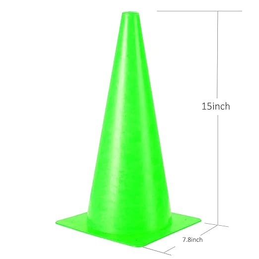 [7 Pack] Traffic Safety Cones, 15 Inch Orange Parking Cones Training Cones, Plastic Cones for Indoor/Outdoor Activity & Festive Events