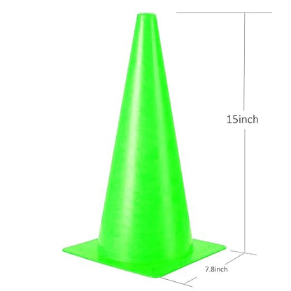 [7 Pack] Traffic Safety Cones, 15 Inch Orange Parking Cones Training Cones, Plastic Cones for Indoor/Outdoor Activity & Festive Events