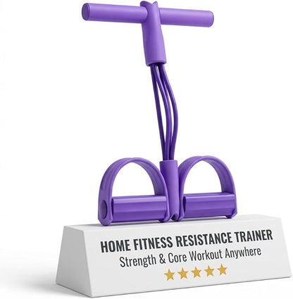 6-Tube Pedal Resistance Band with Handle, Sit up Pull Rope Trainer for Core Strength, Multifunction Portable Home Gym Workout Equipment, Abs Waist Leg Arm Training Fitness Tool