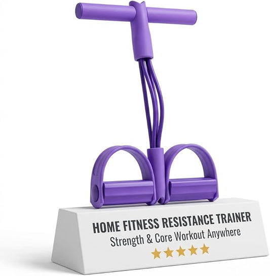 6-Tube Pedal Resistance Band with Handle, Sit up Pull Rope Trainer for Core Strength, Multifunction Portable Home Gym Workout Equipment, Abs Waist Leg Arm Training Fitness Tool