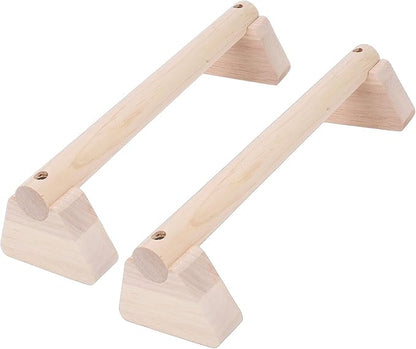 Focket 2 Pcs Wood Push Up Bars, Wooden Parallettes Bars with Non Slip Pads, Pushup Handles Calisthenics Equipment for Handstand Training, Home Fitness Equipment for Men Women