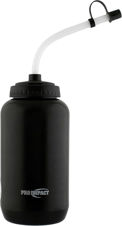 Pro Impact Squeezable Water Bottle Bendable Long Straw - LDPE BPA Free Plastic - Hydration for Baseball Hockey Gym MMA Yoga Boxing Cycling Softball Football Lacrosse (35.5 Oz.)