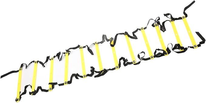 Competitive Sports Ladder Football Speed Rope for Training 6M 12RungYellow Athletic Supplies (Yellow)