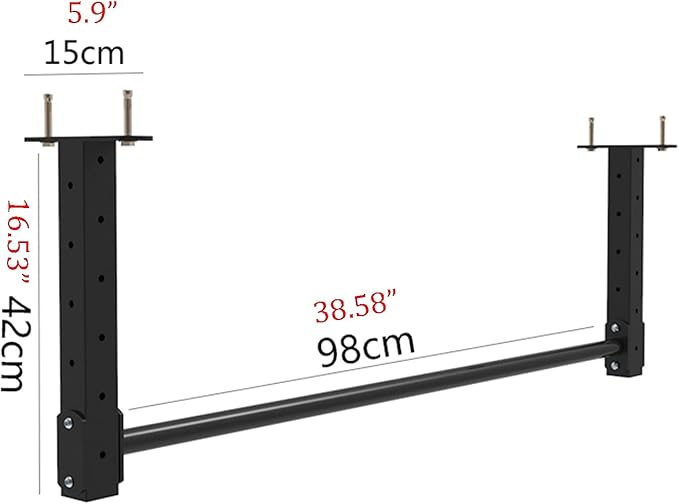 Pull Up Bar Wall-Mounted Pull-Up Bar, Home Gym Fitness Equipment, Adjustable Height Horizontal Bar,98x42cm