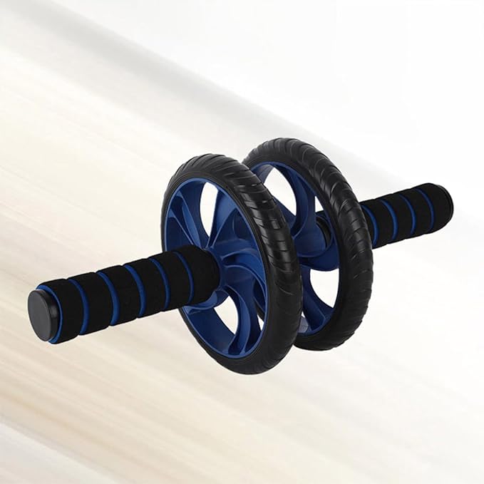 Two-wheeled Abdominal Wheel Ab Roller Core Exercise Device with Silent Design, Blue, Home Gym Fitness Equipment for Abdominal Workout and Weight Loss