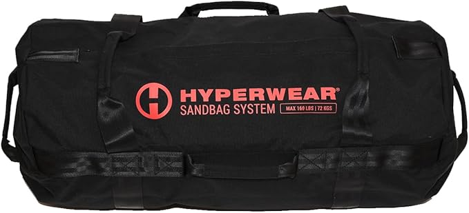 HYPERWEAR Adjustable Sandbag System, Heavy-Duty with Handles & Pre-Filled SandBell Filler Sandbags (25, 40, 80, 160 lbs)