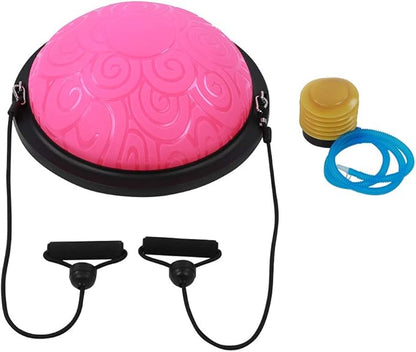 Generic Thicken Explosionproof Balancing Half Ball, Rubber Yoga Exercise Ball, Multifunctional Fitness Trainer with Antislip Feet & Core Strength Enhancement, Ideal for Yoga, Pilates &