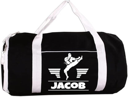 Personalized Sport/Gym Roll Duffel Bag - Martial Arts Male Black 18"