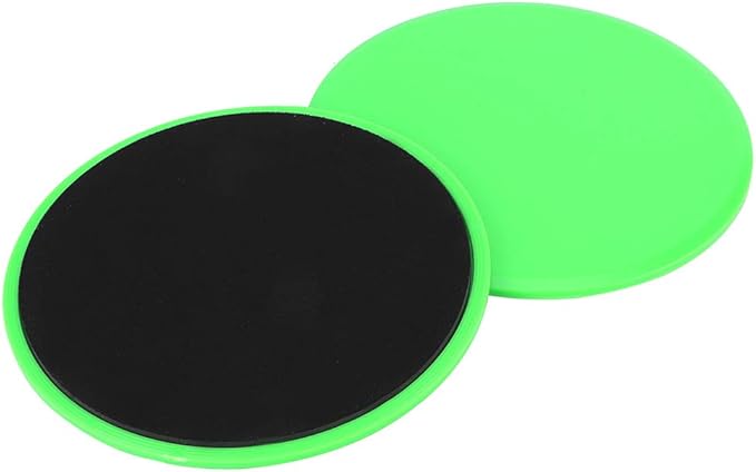 2Pcs Green Round Core Slider Discs - Fast Speed Slide Plates for Full - Body Workouts, Balancing, and Stability - Portable Wellness Equipment for Home or Travel