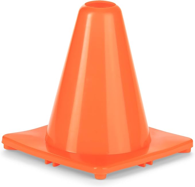 Champion Sports High Visibility Flexible Vinyl Cones for Sports Training, Agility Drills, Field & Gym Marking Sets