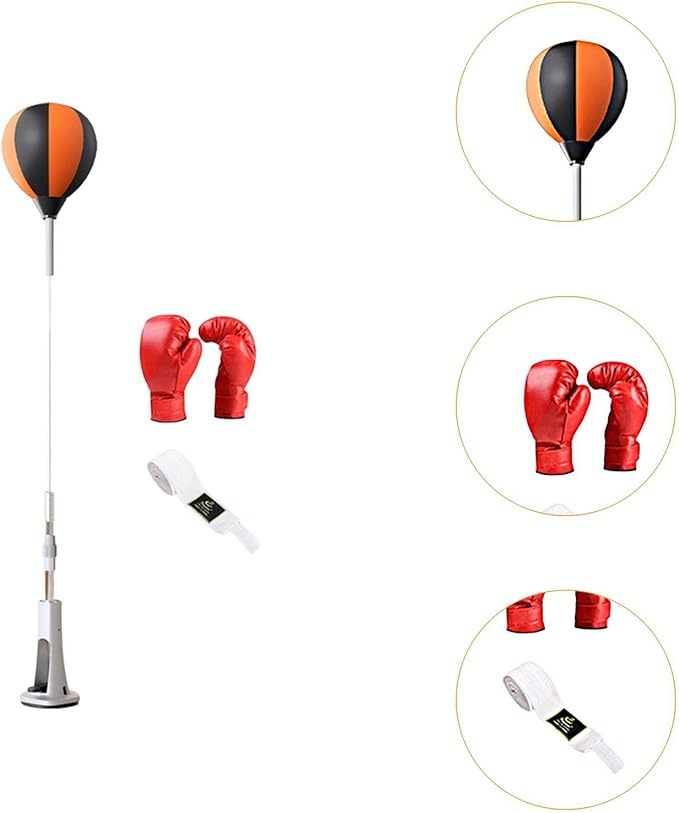 Boxing Reaction Ball Speed Reflex Training Punching Bag Freestanding Adjustable PU Leather Target Suitable for Fitness Equipment Home Adults
