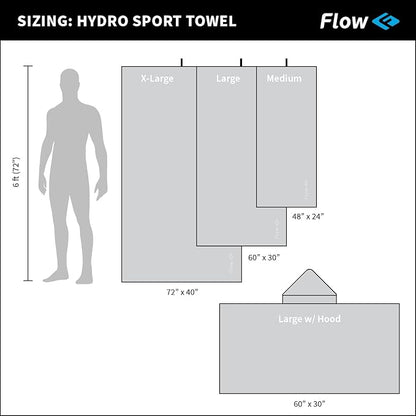 Flow Hydro Sport Towel - Quick Dry Swimming Towels in Microfiber for Swim, Pool, Triathlon, and Other Water Sports in Medium, Extra Large, and Hooded Sizes (Pink, X-Large (72" x 40"))