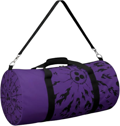 Anime Gym Bag for Women Men - Large Capacity Waterproof Workout Fitness Travel Sports Bags Fashion Street Camping ExpandaCLe Carry On Duffle Bag For Couple (Purple Cursed Mark) PTY