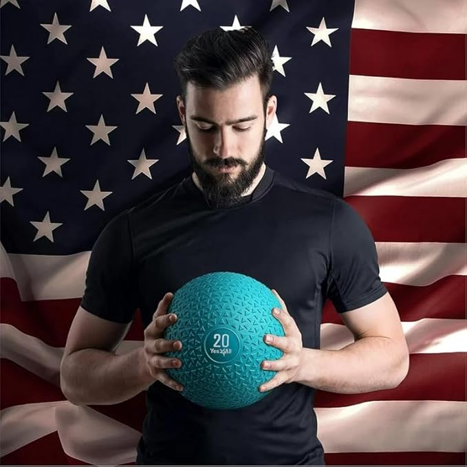 Yes4All Slam Balls, 10-40lb Weighted Ball Weight, Durable PVC Sand Filled Workout Dynamic Slam Ball for Core Strengthen