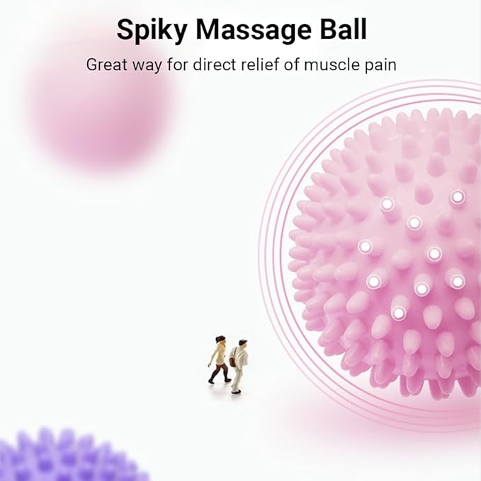 Spiky Peanut Massage Balls,4 Piece Hard Spiky Massage Ball Roller Set，Myofascial Release Ball，Foot Pain Relief, Muscle Therapy, Back Massage, Plantar Fasciitis Support