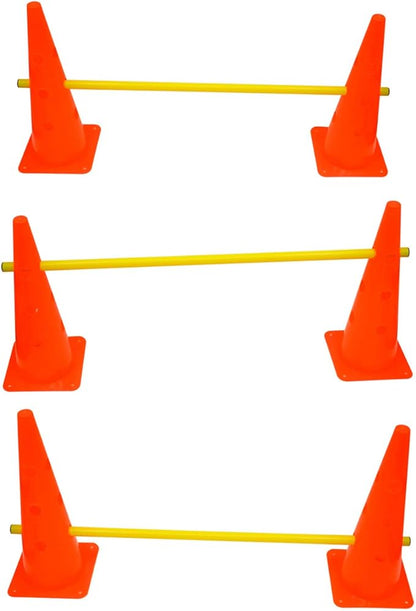 Trademark Innovations Agility Cone Hurdle Pole Set Training Equipment, Yellow