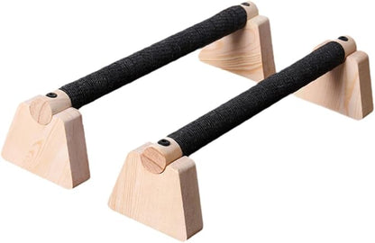 2Pcs Wood Push Up Bars for Adults, Non-Slip Base Parallettes for Strength Training, Planks, Calisthenics, Home Workout Equipment- 40CM